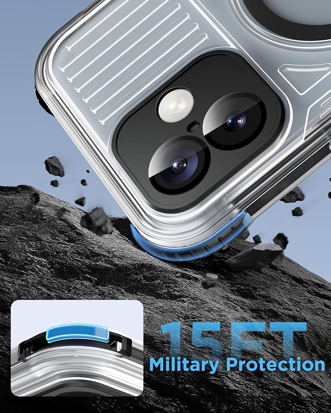 for iPhone 16 Plus Waterproof Case with Magsafe, Built-in [Camera & Screen Protector] [Lanyard], IP68 Water Proof Full Body Dustproof Heavy Duty Frosted Protective Phone Cover, 6.7" Black