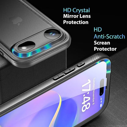 SPORTLINK for iPhone Air Case, IP68 Waterproof Military Protective Full Body Heavy Duty Shockproof 360 Sealed Dustproof with Camera Screen Protector Phone Cover for iPhone Air 6.5" Black