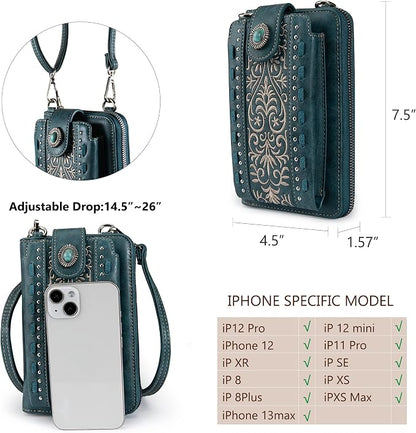 Montana West Small Crossbody Bags for Women Western Handbag with Cash Slots
