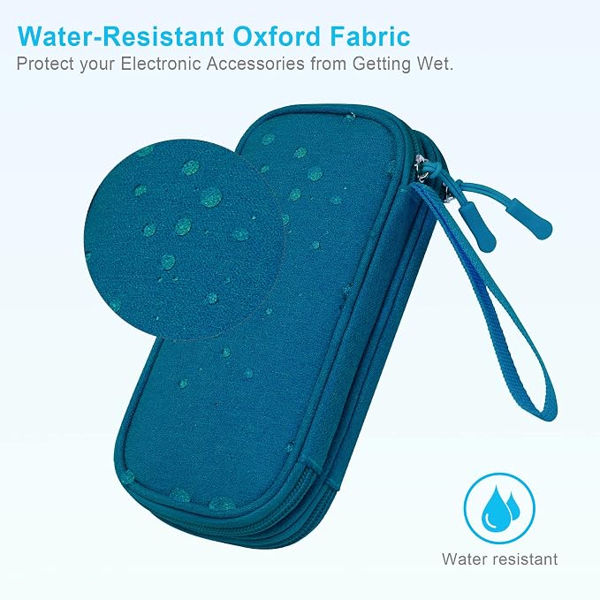 Lacdo Electronic Organizer, Travel Cable Organizer Bag Pouch Tech Electronic Accessories Carry Case Portable Double Layers Charger Case for Cable, Cords, Charger, Phone, Earphone, Power Bank, Green