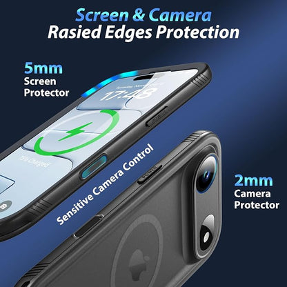 SPORTLINK for iPhone Air Case, IP68 Waterproof Military Protective Full Body Heavy Duty Shockproof 360 Sealed Dustproof with Camera Screen Protector Phone Cover for iPhone Air 6.5" Mag/Black
