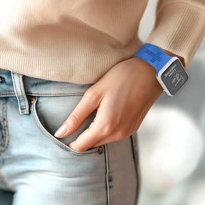 The LORD is my Shepherd Watch Band compatible with Apple Watch Laser Engraved iWatch Band Silicone 38mm 40mm 41mm 42mm 44mm 45mm 49mm Strap Jesus Psalm Christian God (38/40/41mm S/M, Sapphire Blue)