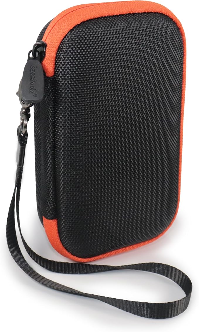 CaseSack Case for INIU Portable Charger 2-Ultra Slim (Black with Orange Zip)