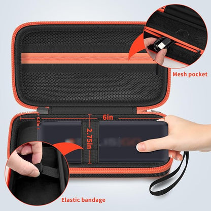 Boobowl Hard Mobile Hotspot Case for SIMO Solis Go 4G WiFi Power Bank | Elastic Strap, Mesh Pocket for Charger and USB Cable, Hand Strap for Business Trips, Camping and Daily Carry, Box Only - Blac