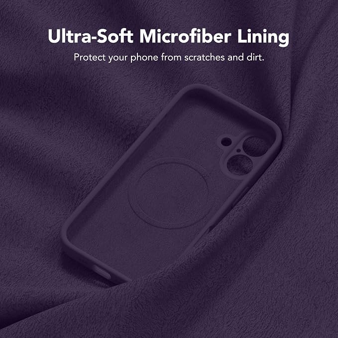 Magnetic for iPhone 16 Plus Case, Compatible with MagSafe, [Full Camera Protection][Screen Protector] Silicone Shockproof Protective Phone Case for iPhone 16 Plus 6.7", Deep Purple