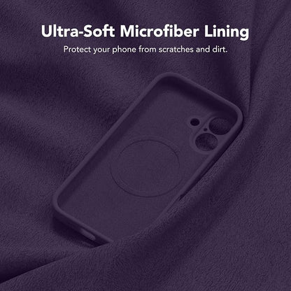 Magnetic for iPhone 16 Plus Case, Compatible with MagSafe, [Full Camera Protection][Screen Protector] Silicone Shockproof Protective Phone Case for iPhone 16 Plus 6.7", Deep Purple
