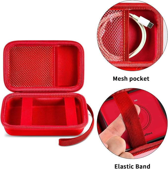 ANKHOH Travel Case for UCOMX for Nano/for Iseyyox/for LISEN/for RTOPS 3 in 1 Wireless Charger, Foldable Magnetic Charging Station Storage Holder Bag for Fast Charge Pad Cable and Adapter, Red-Box Only