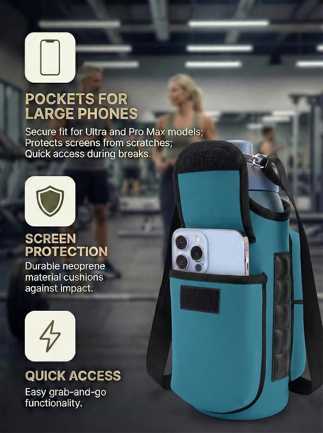 AUPET Magnetic Gym Bag for Men & Women, Small Gym Bag Organizer, Crossbody Magnets Gym Water Bottle Bag Holder Carrier Fits for 18-40oz Owala Yeti Hydro Flask, Workout Pouch for Phone, Keys & Wallet