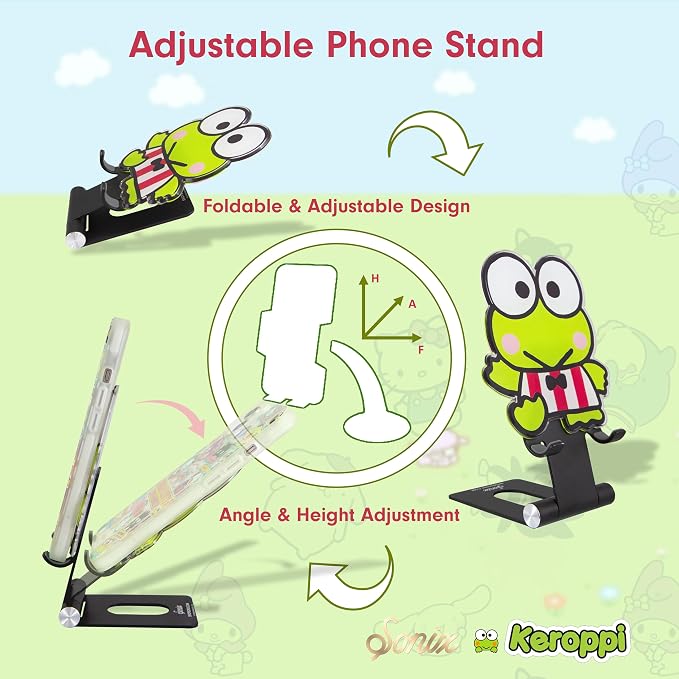 Sonix x Sanrio Character Phone Stand | Adjustable Cell Phone Holder, Desk Stand, Dock | Keroppi