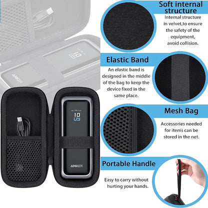 khanka Hard Travel Case for Anker Prime Power Bank, 20100mAh 220W(A110B) /20000mAh,200W(A1336),Case Only (Black)
