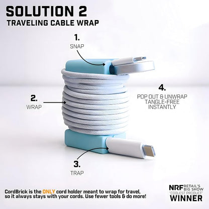 CordBrick 6PK Silicone & Steel Weighted Cord Holders for Bedside. Travel Phone Cable Organizers. Multiuse iPhone Accessories. Small Gifts for Him, College Student. Tech Gadgets for Teenagers. Green