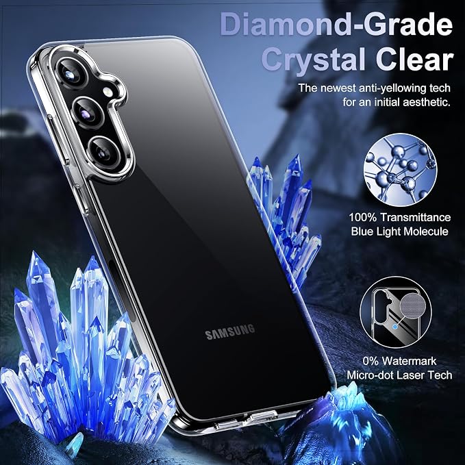 Red2Fire for Samsung Galaxy S24 Case Clear, [Non-Yellowing] [Slim Thin] [Military Grade Drop Protection] Lightweight Shockproof Protection Phone Case for S24 Case 6.2 inch, Clear