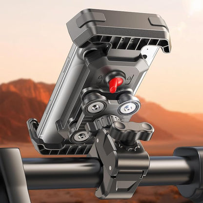 Viccux 2026 Upgrade Motorcycle Phone Mount [Anti-Shake & Vibration Dampener], Super Stable Bike Phone Holder for iPhone 17/16/15/14 & 4.7-6.8" Phones, Phone Holder for Bike/Bicycle/Motorbike/Scooter