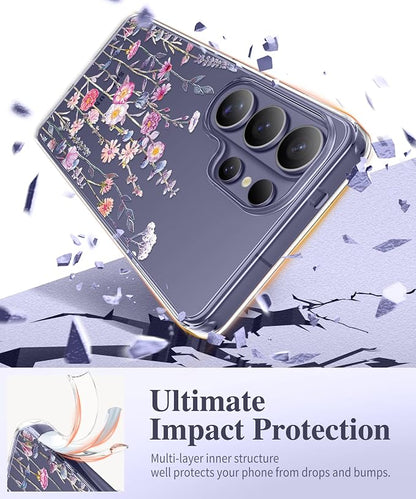GVIEWIN for Samsung Galaxy S26 Ultra Case, Clear Floral Slim Shockproof Protective Women Phone Case, Non-Yellowing, with Screen Protector &Camera Lens Protector for S26 Ultra 6.9", Floratopia/Colorful