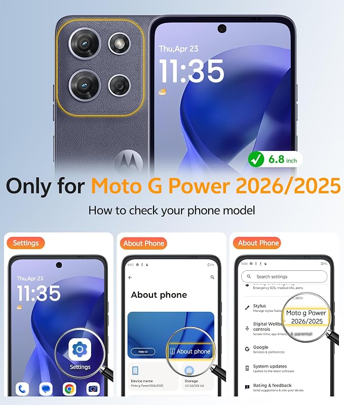 FNTCASE for Motorola Moto G Power 5G 2025 Case: Moto G Power 5G 2026 Magnetic Translucent Matte Slim Phone Cover - Shockproof Non Slip Anti-Fingerprint Hard Rugged Protective Case (6.8 Inch/Blue)