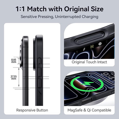 CASEKOO for iPhone 17 Pro Max Case, [Never Yellow Technology] [Mil-Grade Drop Protection] Translucent Slim Cover Women Men for 17 Pro Max Phone Case 6.9 inch, Frosted Black