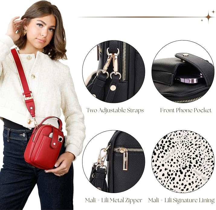 Mali+Lili Gail Vegan Leather Multi Compartment Crossbody Bag