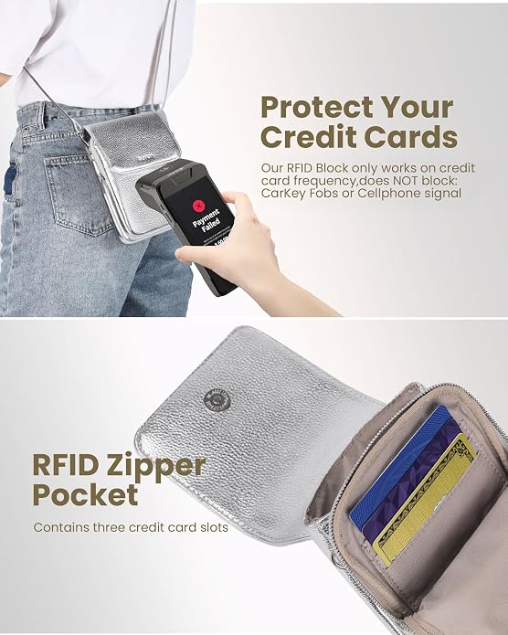 befen Genuine Leather Small Crossbody Bags for Women, Cell Phone Cross body Purse Bag with RFID Blocking Card Slots