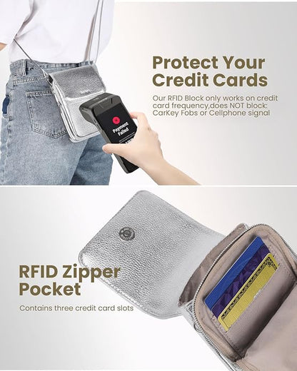 befen Genuine Leather Small Crossbody Bags for Women, Cell Phone Cross body Purse Bag with RFID Blocking Card Slots