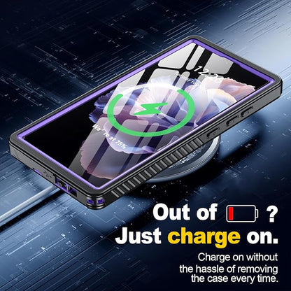 ANTSHARE for Samsung Galaxy S24 Ultra Case Waterproof, Built-in Lens & Screen Protector 360° Full Body Heavy Duty Protective Shockproof IP68 Underwater Case for Galaxy S24 Ultra(2024) 5G-Purple