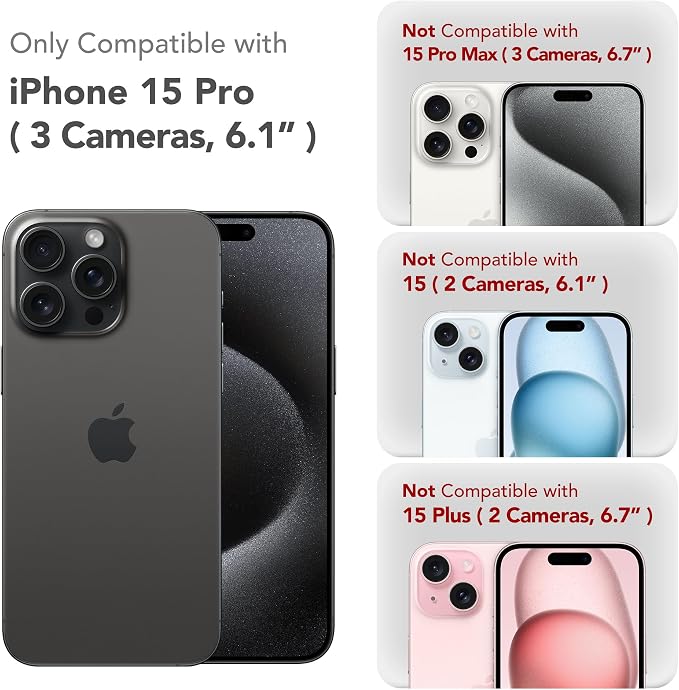 Magnetic for iPhone 15 Pro Case, Compatible with MagSafe, [Full Camera Protection][Screen Protector] Silicone Shockproof Protective Phone Case for iPhone 15 Pro 6.1", Deep Blue