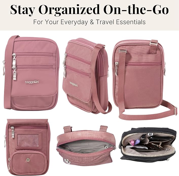 Baggallini Journey Crossbody Bags for Women 9x6 Small Lightweight Travel Handbag W/RFID