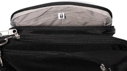 Baggallini Securtex Anti-theft Crossover Crossbody Bag 11”w X 8.5”h, Rfid, Built-in Wallet, Locking Zippers