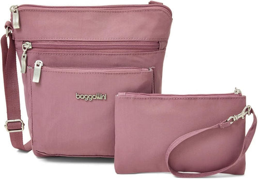 Baggallini Pocket Crossbody Bags for Women 8x8 Small Lightweight Durable Water-resistant Travel Purse W/Rfid