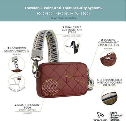 Travelon Anti-Theft Boho Phone Sling | Anti-Theft