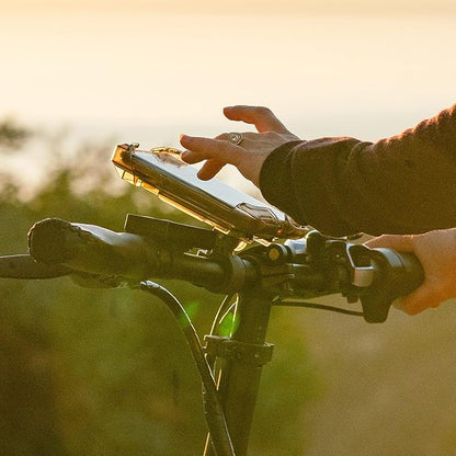 Bicycle Phone Mount By Delta Cycle - Lockable Bike Phone Mount Handlebar Adjusts To Any Size Bar - Fits Any Phone Or IPhone Up To 3.5" x 7.8" - Easily Accessible Bike Phone Holder