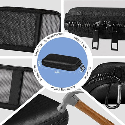 6500°F Hard Fire-Resistant Power Bank Case,Waterproof Electronic Organizer Travel Bag,Shockproof EVA Carrying Case for Cell Phones/Earbuds,Travel Gadgets for Cables,SD Memory Card,Camera Chips
