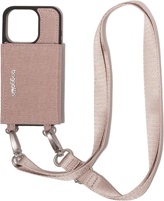 Baggallini On The Go iPhone Card Case Crossbody - Lightweight iPhone Case Designed for iPhone 13, iPhone 14, iPhone 15 and iPhone 15 Pro