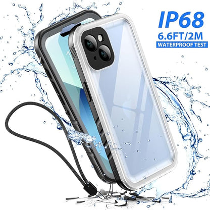 SPORTLINK for iPhone 13 Mini Waterproof Case - Full Body Shockproof Dustproof Phone Screen Protector Rugged Waterproof Case for iPhone 13 Mini 5.4 Inches Frosted Clear