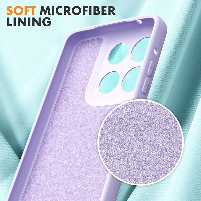 Case for Motorola Moto G Stylus 5G 2025, 2 Pack Tempered Glass Screen Protectors, Soft TPU Liquid Silicone Shockproof Gel Case-Light Lilac