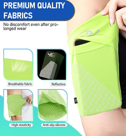 HiRui Universal Sports Armband Cell Phone Armband Sleeves Running Armband for Exercise Workout, Compatible with iPhone 17/17Plus/Pro/16/15/15Plus/14 Samsung Galaxy All Phones (Small, Bright Yellow)