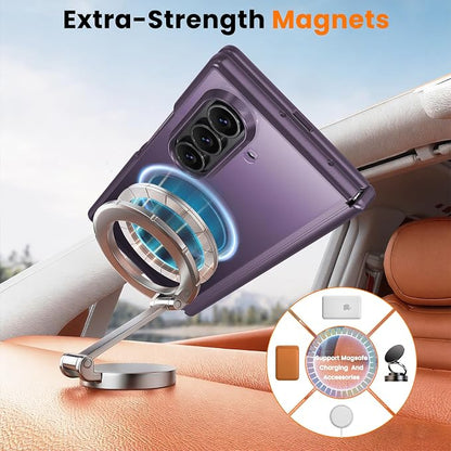 WRJ Magnetic for Samsung Galaxy Z Fold 7/Fold 8 Ultra Case,Dark Purple | Fit for Magsafe,Buit-in Screen Protector,Full Hinge Protection,Military Grade Drop Protection,Slim Shockproof Phone Case