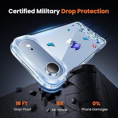3 in 1 for iPhone Air Case Clear Printed Design | Yellowing-Resistant Acrylic Back, Screen Protector *1 & Camera Lens Protector*1, Military-Grade Protection