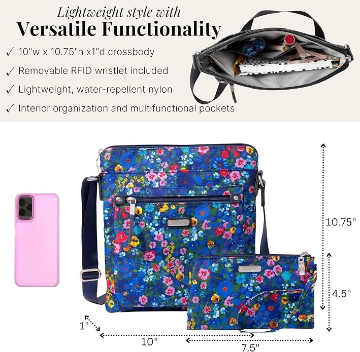 Baggallini womens Go Bagg With Rfid Phone Wristlet