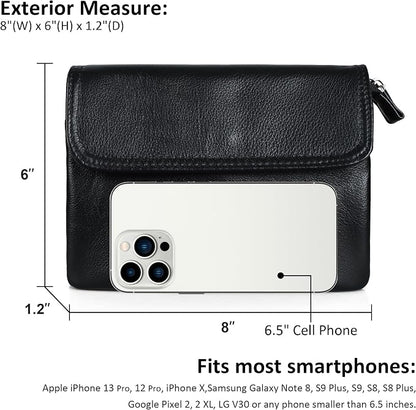 befen Genuine Leather Small Crossbody Bags for Women Cell Phone Bag Cross Body Purses,Silver Zipper