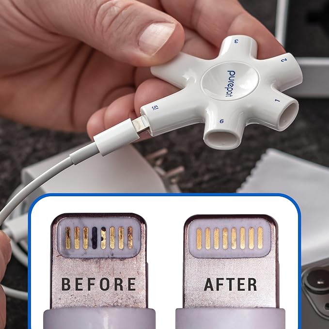 Refill Kit Cleaning Multi-Tool (Sold Separately) | 2X Bottles Cleaning Solution, 6X AirSquares Cleaning Putty | Clean Repair & Restore Lightning Cables & Connectors