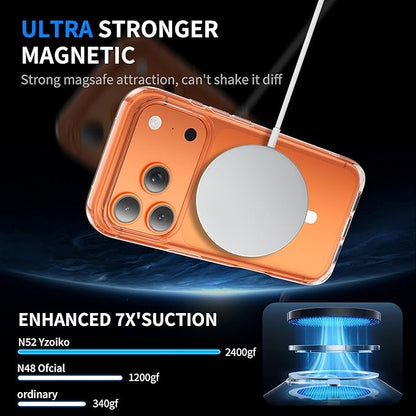 for iPhone 17 Pro Max case with Camera Lens Protector [10Ft Military-Grade Protection] Compatible with MagSafe Shockproof Slim Thin Cover case for iPhone 17 Pro Max 6.9 inch, Translucent