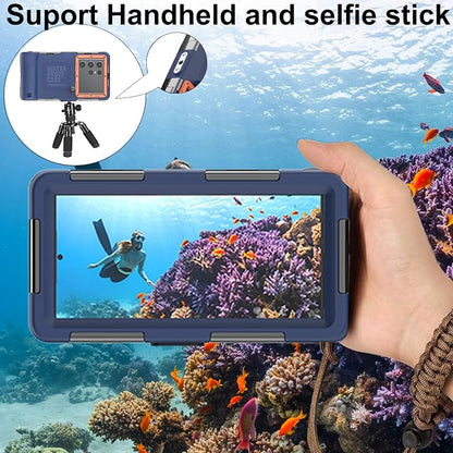Underwater Snorkeling Diving Phone Case, Waterproof Phone Case for iPhone 16/15/14/13/12/11Pro Max/XR/XS for Samsung Galaxy S24/S23/S22/S21,Universal Scuba Underwater Photo Video Housing(Orange)
