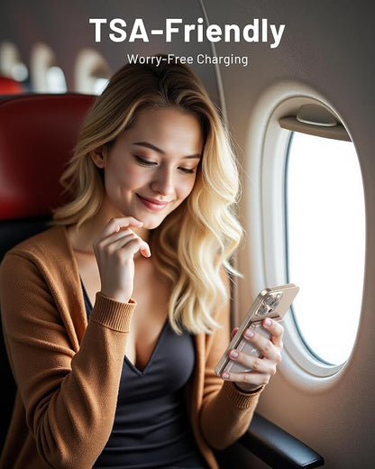 Selore&S-Global Magnetic Power Bank, 5000mAh Slim USB-C 20W Fast Charging, Qi2 Certified 15W Wireless Battery Pack Compatible with iPhone 17 16 15 14 13 12 Series, Travel Essential
