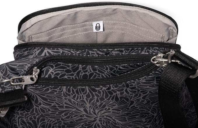 Baggallini Securtex Anti-theft Crossover Crossbody Bag 11”w X 8.5”h, Rfid, Built-in Wallet, Locking Zippers