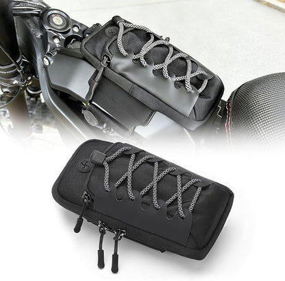Phone Bag for Ebike, Multi-functional Motorcycle Front Frame Bag for Electric Dirt Bike, Phone Pouch Phone Armband for Outdoor Cycling Running Hiking (Black)