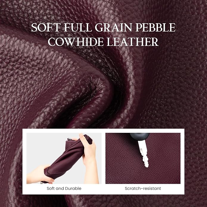 befen Genuine Leather Wristlet Wallet for Women Soft RFID Leather Clutch Purse with Built in Wallet Trendy Crossbody Bag