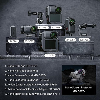 SmallRig Half Cage for DJI Osmo Nano, with a 1/4"-20 Threaded Hole/Quick Release Mount for DJI/Cold Shoe Mount