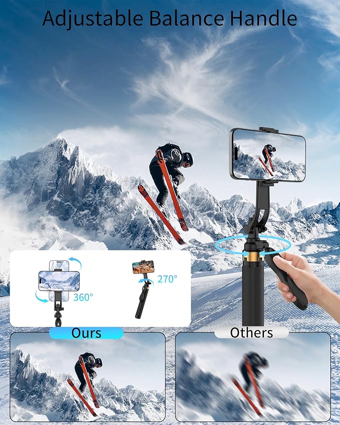Selfie Stick Quadpod, 71" Phone Stand,Cell Phone Tripod with Wireless Remote, iPhone Quadpod Stand,Selfie Stick Tripod for iPhone Compatible with All Cell Phones,Camera