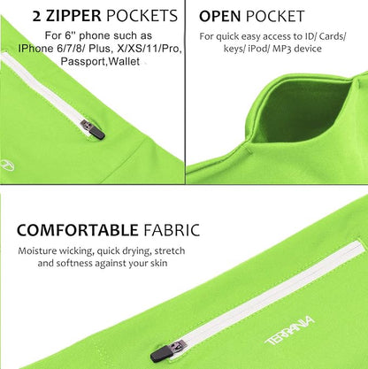 Unisex Running Belt Fanny Pack for iPhone X 6 7 8 Plus 11 12 13 Pro X XR XS, Runner Workout Belt Waist Pack for Women and Men Walking Fitness Jogging Travel