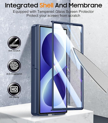 SPIDERCASE Magnetic for Samsung Galaxy Z Fold 8 Ultra Case,Built-in [Screen Protector] [Hinge Protection] [Kickstand] Full Body Protective Phone Case for Z Fold 8 Ultra - Blue